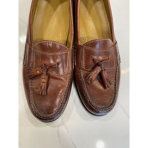 Cole Haan Mens 10 Grand Pinch Tassel Loafers Shoes‎ Brown Leather Saddle Career - Picture 4 of 8